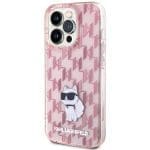Karl Lagerfeld KLHCP15XHNCMKLP Pink Hardcase Monogram Choupette iPhone 15 Pro Max Tok