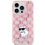 Karl Lagerfeld KLHCP15XHNCMKLP Pink Hardcase Monogram Choupette iPhone 15 Pro Max Tok