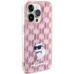 Karl Lagerfeld KLHCP15XHNCMKLP Pink Hardcase Monogram Choupette iPhone 15 Pro Max Tok