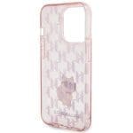 Karl Lagerfeld KLHCP15XHNCMKLP Pink Hardcase Monogram Choupette iPhone 15 Pro Max Tok