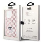Karl Lagerfeld KLHCP15XHNCMKLP Pink Hardcase Monogram Choupette iPhone 15 Pro Max Tok