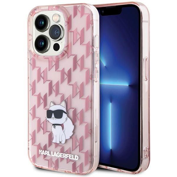 Karl Lagerfeld KLHCP15XHNCMKLP Pink Hardcase Monogram Choupette iPhone 15 Pro Max Tok