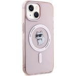Karl Lagerfeld KLHMP15SHFCCNOP Pink Hardcase IML Choupette MagSafe iPhone 15 Tok