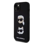 Karl Lagerfeld Liquid Silicone Karl and Choupette Heads Black iPhone 15 Plus Tok
