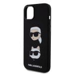 Karl Lagerfeld Liquid Silicone Karl and Choupette Heads Black iPhone 15 Plus Tok