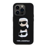 Karl Lagerfeld Liquid Silicone Karl and Choupette Heads Black iPhone 15 Pro Tok