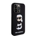 Karl Lagerfeld Liquid Silicone Karl and Choupette Heads Black iPhone 15 Pro Tok