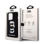 Karl Lagerfeld Liquid Silicone Karl and Choupette Heads Black iPhone 15 Pro Tok