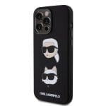 Karl Lagerfeld Liquid Silicone Karl and Choupette Heads Black iPhone 15 Pro Max Tok
