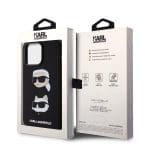 Karl Lagerfeld Liquid Silicone Karl and Choupette Heads Black iPhone 15 Pro Max Tok
