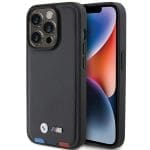 BMW BMHCP15L22PTDK Black Leather Stamp Tricolor iPhone 15 Pro Tok