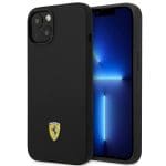 Ferrari FEHCP14MSIBBK Black Hardcase Silicone Metal Logo iPhone 15 Plus/14 Plus Tok