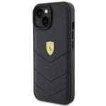 Ferrari FEHCP15SRDUK Black Hardcase Quilted Metal Logo iPhone 15 Tok