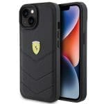 Ferrari FEHCP15SRDUK Black Hardcase Quilted Metal Logo iPhone 15 Tok