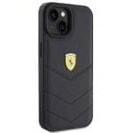 Ferrari FEHCP15SRDUK Black Hardcase Quilted Metal Logo iPhone 15 Tok