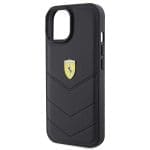 Ferrari FEHCP15SRDUK Black Hardcase Quilted Metal Logo iPhone 15 Tok