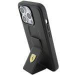 Ferrari FEHCP15XGSPSIK Black Hardcase Grip Stand Metal Logo iPhone 15 Pro Max Tok