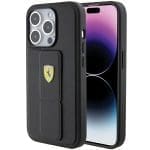 Ferrari FEHCP15XGSPSIK Black Hardcase Grip Stand Metal Logo iPhone 15 Pro Max Tok