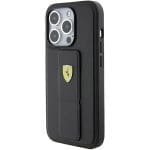 Ferrari FEHCP15XGSPSIK Black Hardcase Grip Stand Metal Logo iPhone 15 Pro Max Tok