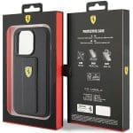 Ferrari FEHCP15XGSPSIK Black Hardcase Grip Stand Metal Logo iPhone 15 Pro Max Tok