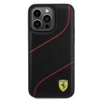 Ferrari FEHCP15XPWAK Black Hardcase Perforated Waves Metal Logo iPhone 15 Pro Max Tok