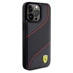 Ferrari FEHCP15XPWAK Black Hardcase Perforated Waves Metal Logo iPhone 15 Pro Max Tok