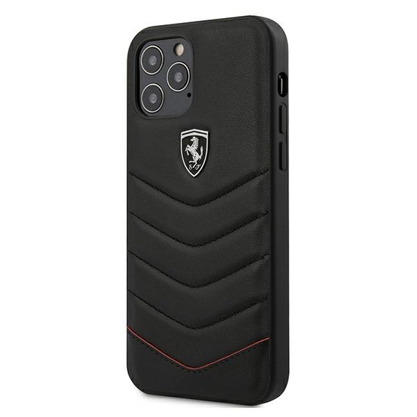 Ferrari FEHQUHCP12LBK Black Hardcase Off Track Quilted iPhone 12 Pro Max Tok