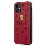 Ferrari FESPEHCP12SRE Red Hardcase On Track Perforated iPhone 12 Mini Tok