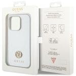 Guess GUHCP15LPS4DGPS Silver Hardcase Strass Metal Logo iPhone 15 Pro Tok