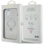Guess GUHMP15MHRSGSD Transparent Hardcase Ring Stand Script Glitter MagSafe iPhone 15 Plus Tok