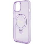 Guess GUHMP15MHRSGSU Purple Hardcase Ring Stand Script Glitter MagSafe iPhone 15 Plus Tok