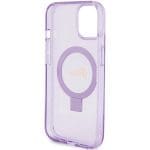 Guess GUHMP15MHRSGSU Purple Hardcase Ring Stand Script Glitter MagSafe iPhone 15 Plus Tok