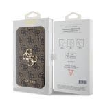 Guess PU Leather 4G Metal Logo Book Brown iPhone 15 Pro Tok