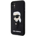Karl Lagerfeld KLHCN613DRKINK Black Hardcase Rubber Ikonik 3D iPhone 11 Tok