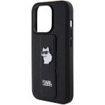 Karl Lagerfeld KLHCP14LGSACHPK Black Hardcase Gripstand Saffiano Choupette Pins iPhone 14 Pro Tok