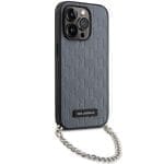 Karl Lagerfeld KLHCP14LSACKLHPG Silver Hardcase Saffiano Monogram Chain iPhone 14 Pro Tok