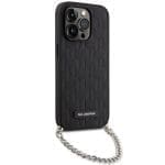 Karl Lagerfeld KLHCP14LSACKLHPK Black Hardcase Saffiano Monogram Chain iPhone 14 Pro Tok