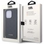 Karl Lagerfeld KLHCP14LSACKLHPK Black Hardcase Saffiano Monogram Chain iPhone 14 Pro Tok