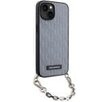 Karl Lagerfeld KLHCP14SSACKLHPG Silver Hardcase Saffiano Monogram Chain iPhone 14 Tok