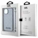 Karl Lagerfeld KLHCP14SSACKLHPG Silver Hardcase Saffiano Monogram Chain iPhone 14 Tok