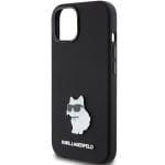 Karl Lagerfeld KLHCP15SSMHCNPK Black Silicone Choupette Metal Pin iPhone 15 Tok