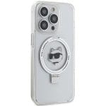 Karl Lagerfeld KLHMP15LHMRSCHH White Hardcase Ring Stand Choupette Head MagSafe iPhone 15 Pro Tok