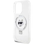 Karl Lagerfeld KLHMP15LHMRSCHH White Hardcase Ring Stand Choupette Head MagSafe iPhone 15 Pro Tok