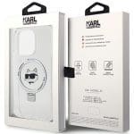 Karl Lagerfeld KLHMP15LHMRSCHH White Hardcase Ring Stand Choupette Head MagSafe iPhone 15 Pro Tok