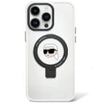Karl Lagerfeld KLHMP15SHMRSKHH White Hardcase Ring Stand Karl Head MagSafe iPhone 15 Tok