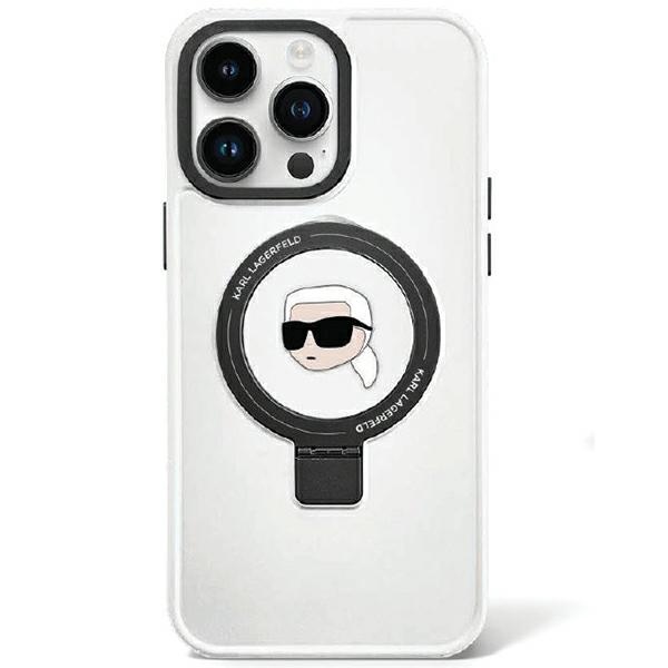 Karl Lagerfeld KLHMP15SHMRSKHH White Hardcase Ring Stand Karl Head MagSafe iPhone 15 Tok