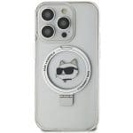 Karl Lagerfeld KLHMP15XHMRSCHH White Hardcase Ring Stand Choupette Head MagSafe iPhone 15 Pro Max Tok