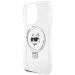 Karl Lagerfeld KLHMP15XHMRSCHH White Hardcase Ring Stand Choupette Head MagSafe iPhone 15 Pro Max Tok
