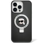 Karl Lagerfeld KLHMP15XHMRSKHK Black Hardcase Ring Stand Karl Head MagSafe iPhone 15 Pro Max Tok