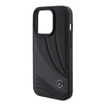 Mercedes MEHCP15X8ROLK Black Hardcase Leather Wave Patern iPhone 15 Pro Max Tok